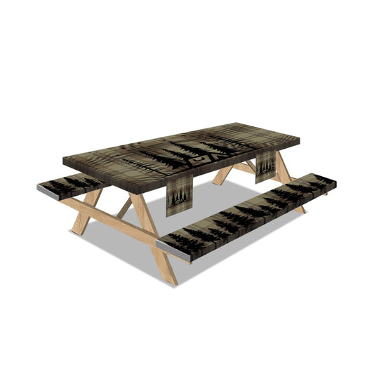 Camping Outdoor Picnic Table Cover with Bench Covers