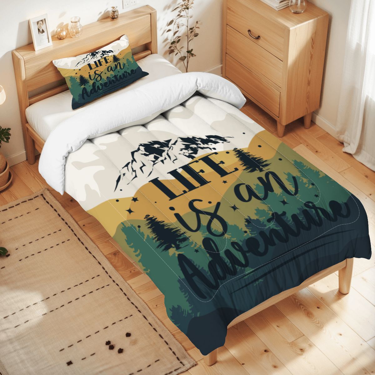 Let the Adventure Begin Twin Comforter 3 Pcs Set