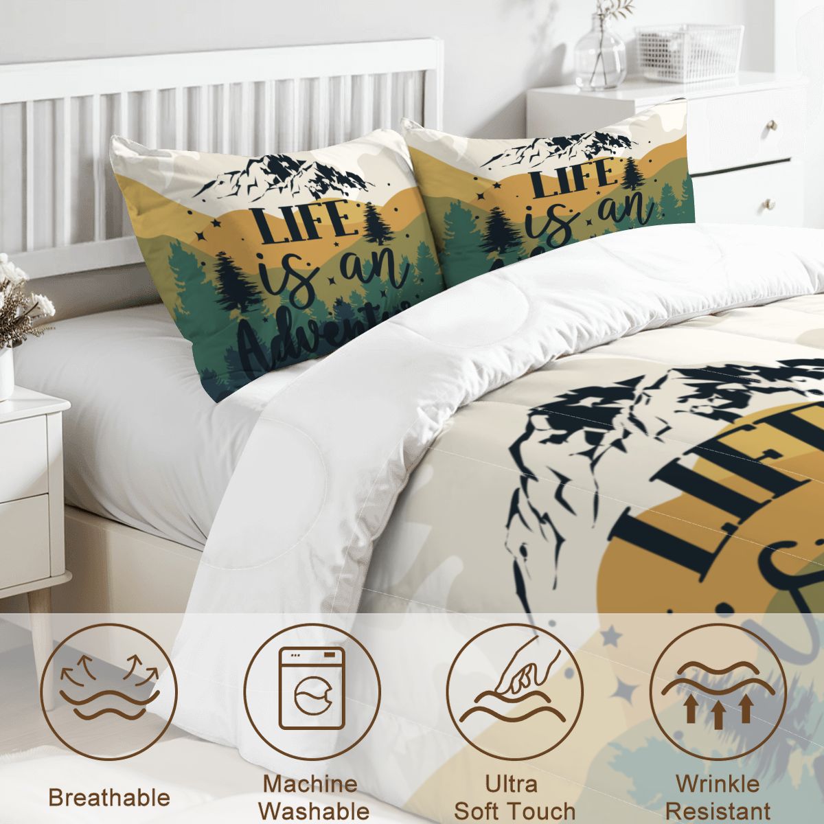 Life is an Adventure Full Size Comforter 3 Pcs Set