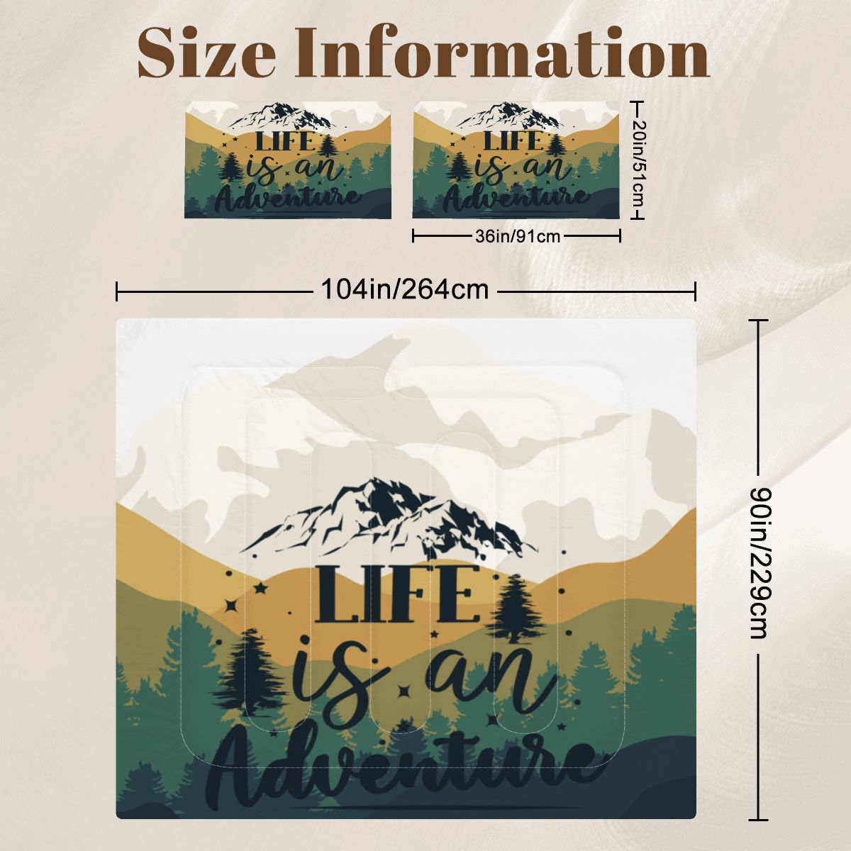Let the Adventure Begin King Comforter 3 Pcs Set