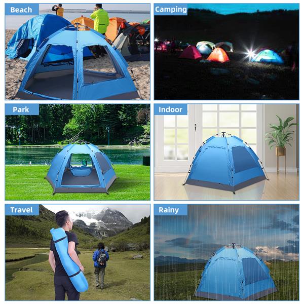Automatic Family Tent, Instant Pop Up, Waterproof for Camping, Hiking