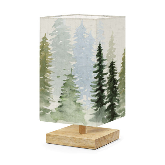Forest Trees Square Table Lamp
