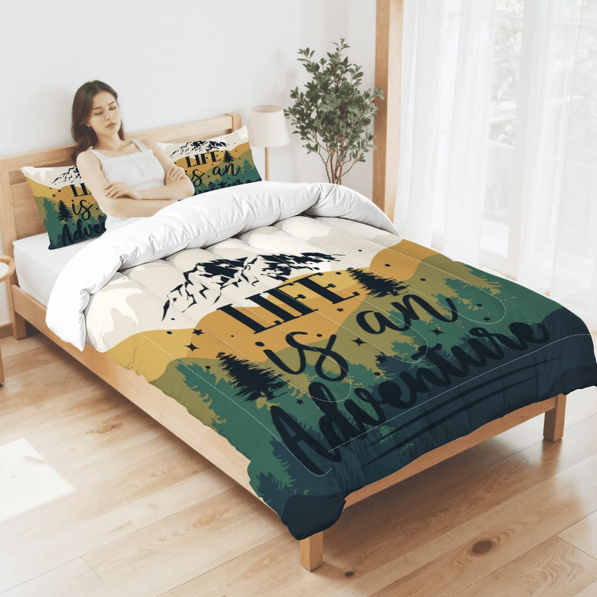 Life is an Adventure Full Size Comforter 3 Pcs Set