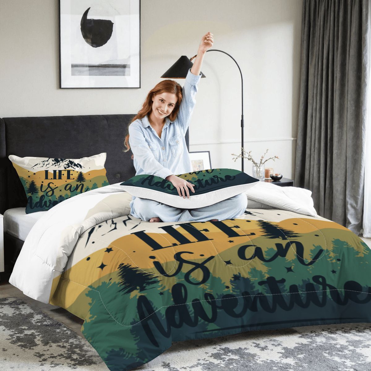 Let the Adventure Begin King Comforter 3 Pcs Set