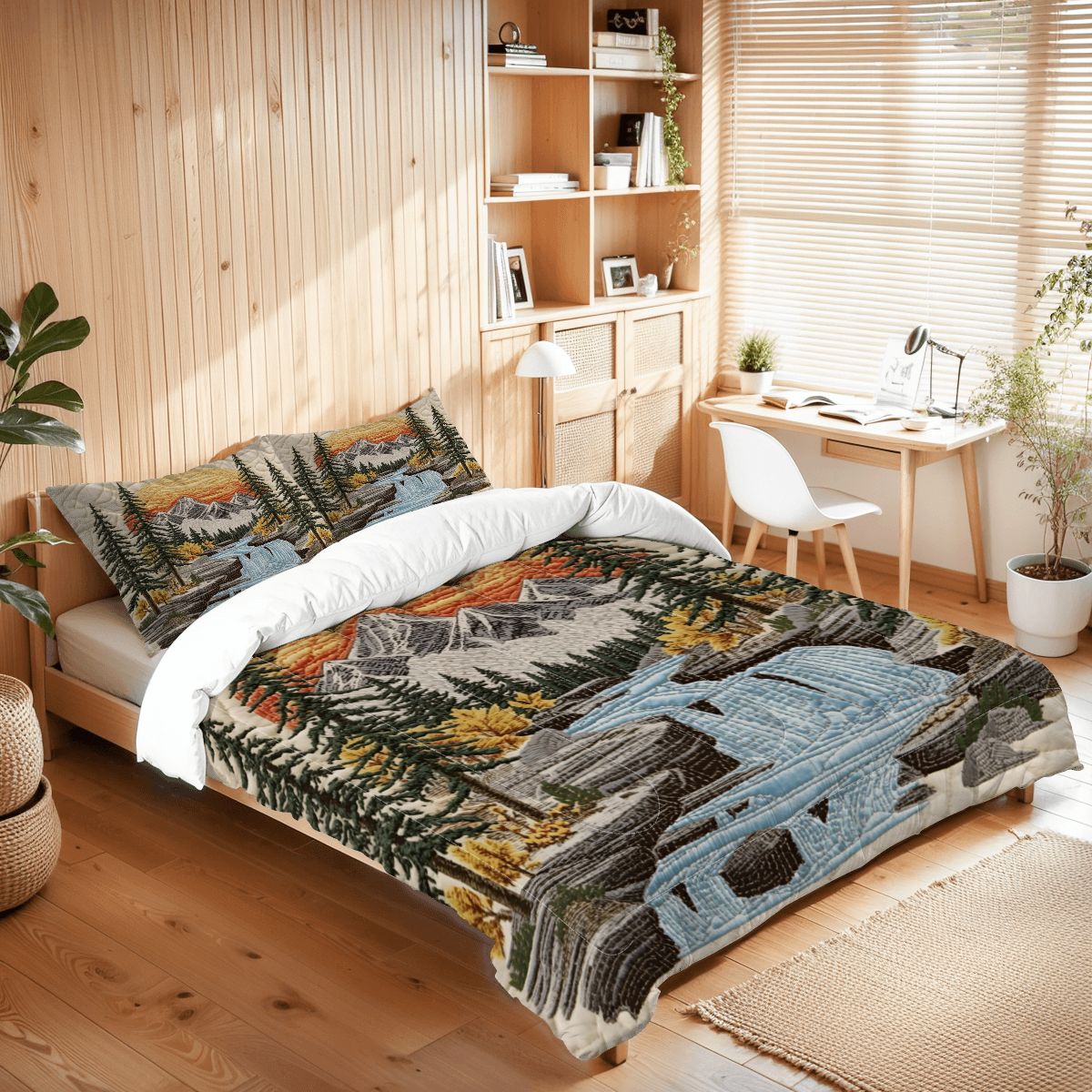 Mountain Sunrise Queen Comforter - 3 PCS Set
