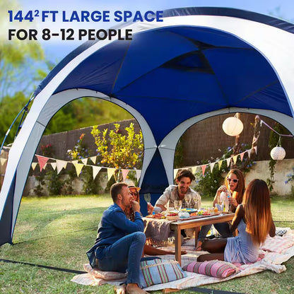 Blue Large Sun Shelter for 9-People to 12-People UPF50+ Portable Beach Sunshade Tent with Carry Bag