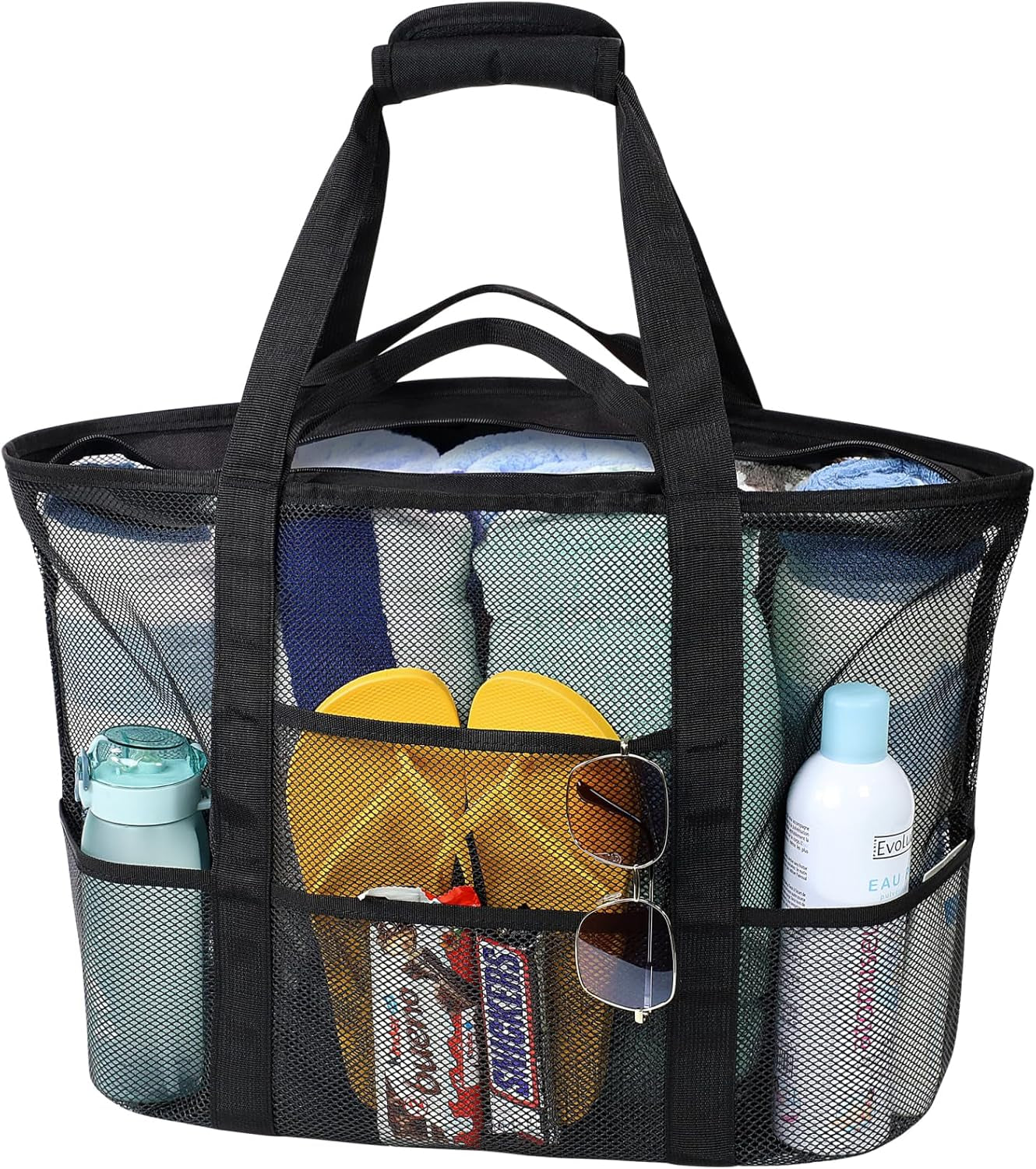 Mesh Beach Bag Family - Large Tote Bag for Cruise Pool Toys Beach Vacation Essentials