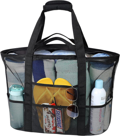 Mesh Beach Bag Family - Large Tote Bag for Cruise Pool Toys Beach Vacation Essentials
