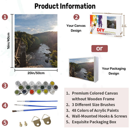 Mountain View Bridge Frameless Paint by Numbers Kit