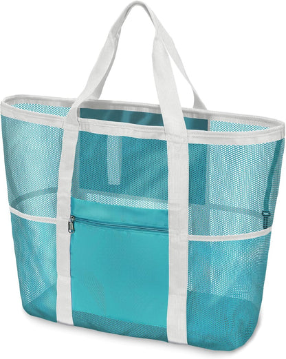 Mesh Beach Bag Family - Large Tote Bag for Cruise Pool Toys Beach Vacation Essentials