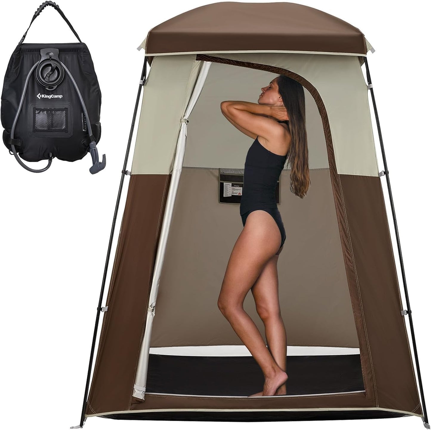 Shower Tent, Portable Privacy Tent Outdoor Camping 1/2 Room Toilet Tents with Shower Bag & Dressing Room for Beach, Camping & Hiking
