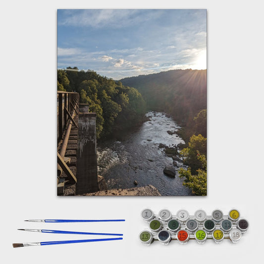 Mountain View Bridge Frameless Paint by Numbers Kit