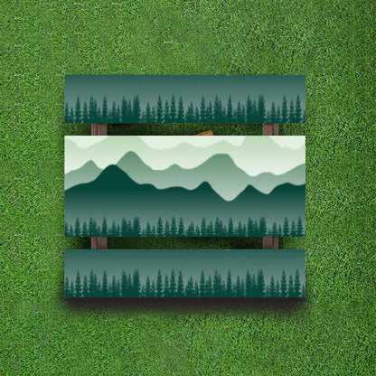 Mountain Range Outdoor Picnic Table Cover with Bench Covers (3 Piece Set)
