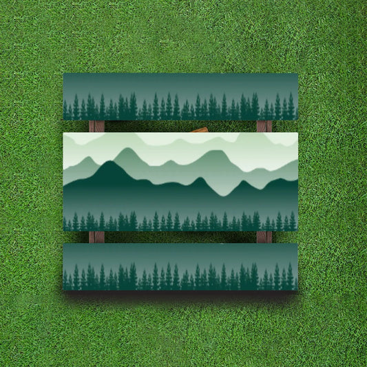 Mountain Range Outdoor Picnic Table Cover with Bench Covers (3 Piece Set)