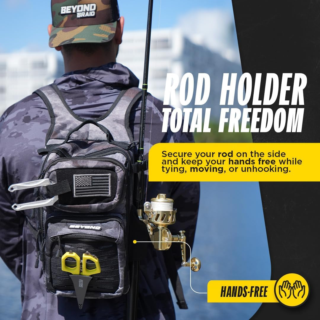 Beyond Fishing Tackle Backpack- the Voyager Tactical Fishing Storage Bag - Lightweight & Compact Bag for Fishing