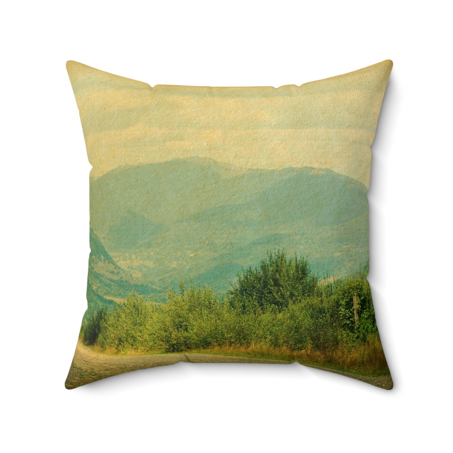 Country Roads Spun Polyester Square Pillow