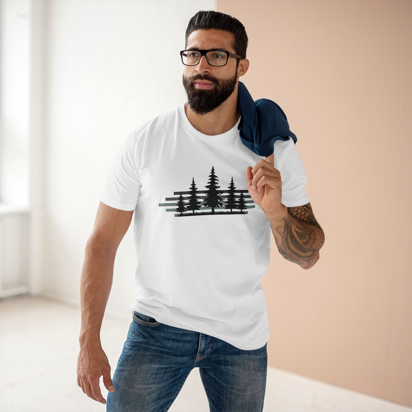 Forest Silhouette Tee — Pine Tree Graphic Shirt for Outdoor Lovers