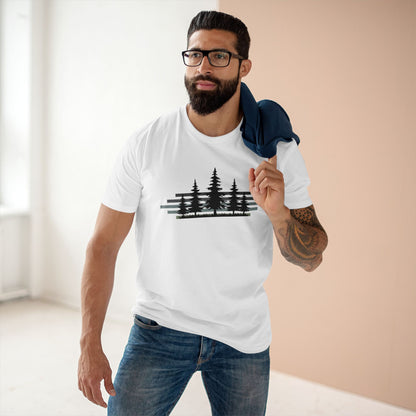 Forest Silhouette Tee — Pine Tree Graphic Shirt for Outdoor Lovers