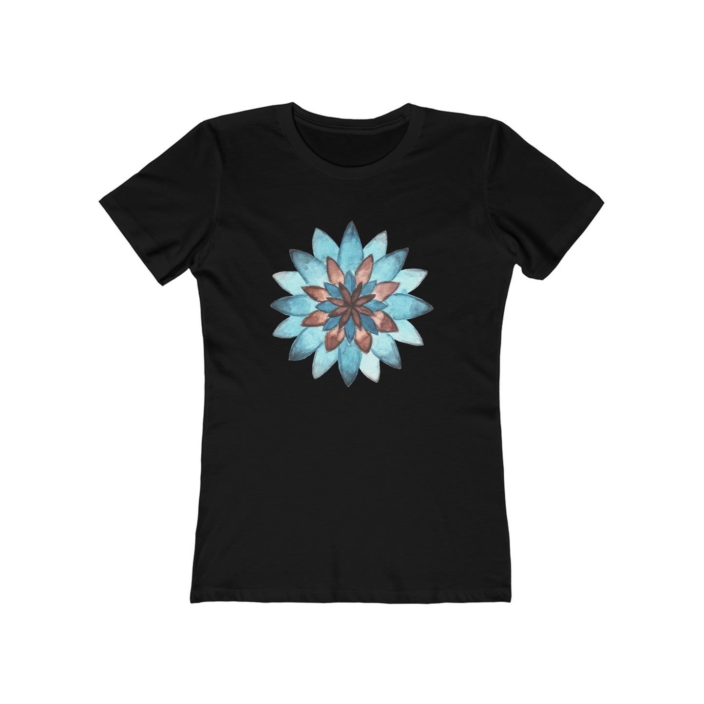 Blue Flower Burst - The Boyfriend Tee for Women