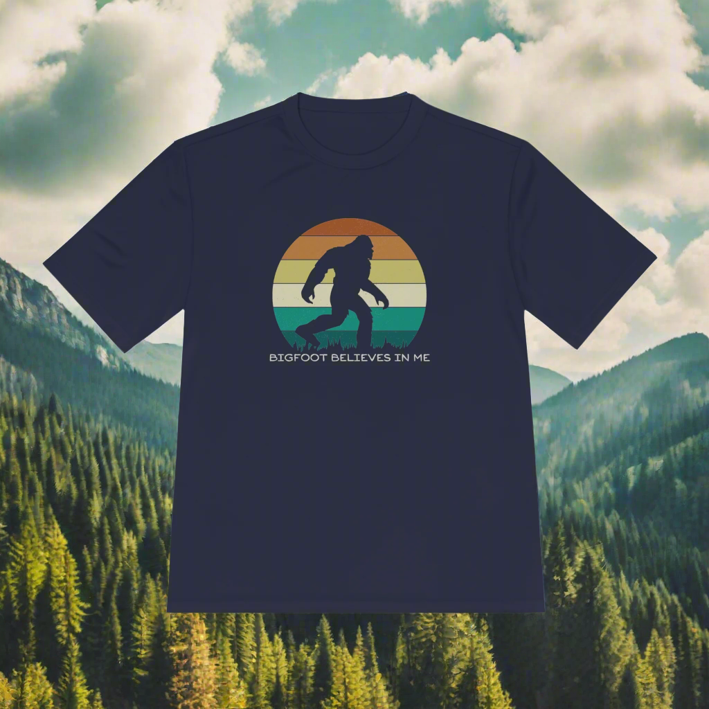 Bigfoot Believes In Me - Unisex Moisture Wicking Tee