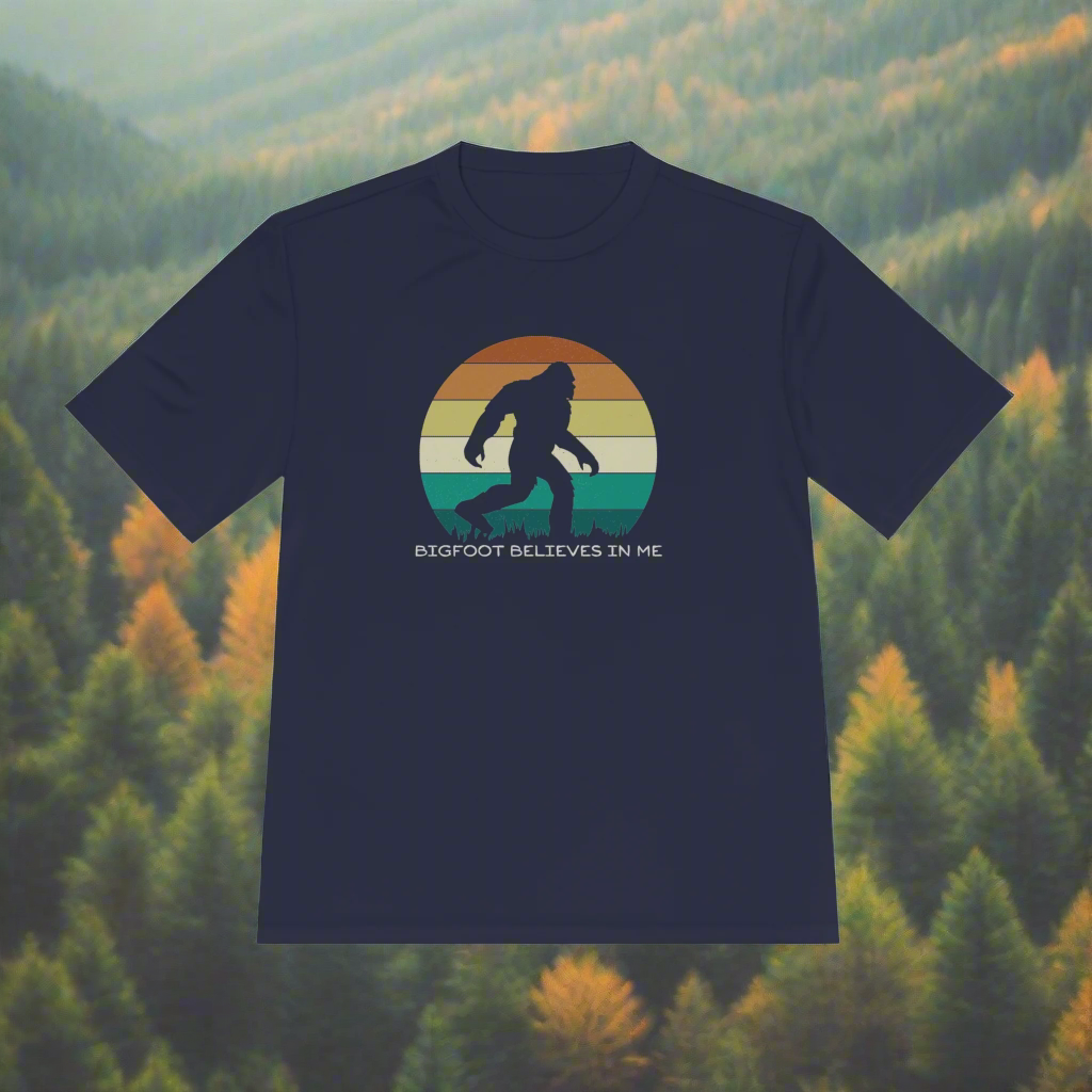 Bigfoot Believes In Me - Unisex Moisture Wicking Tee