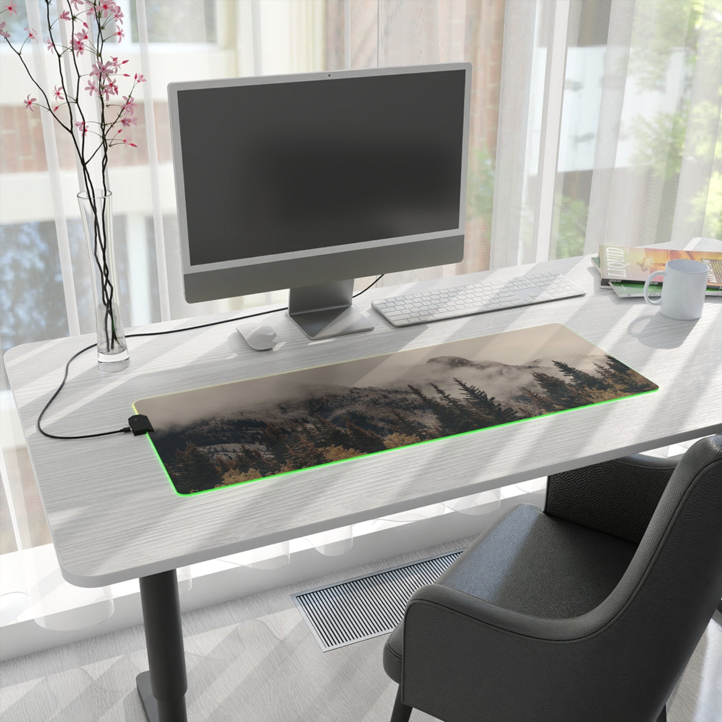 Gaming Mouse Pad - Fog Mountain LED Design