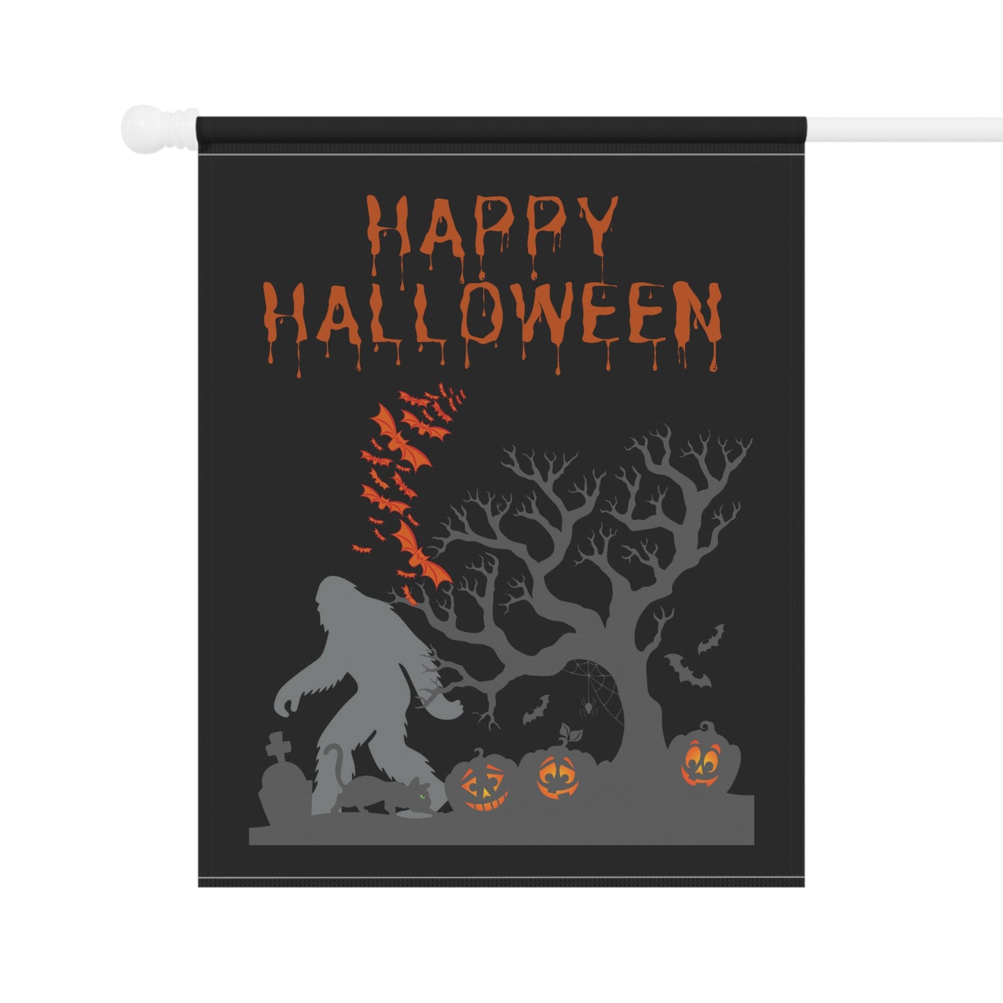 Happy Halloween Spooky Bigfoot - Garden & House Banner