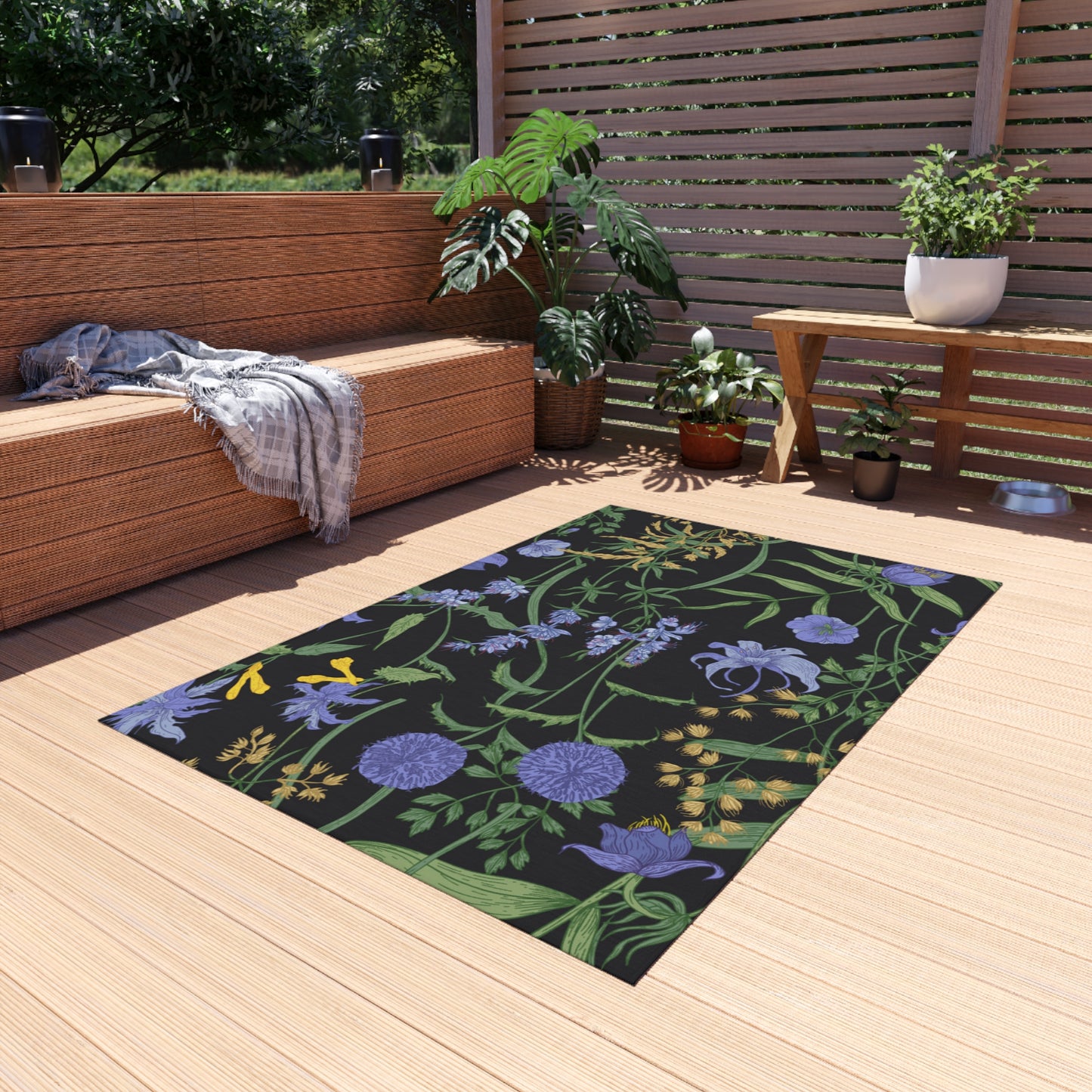 Blue Thistle Outdoor Rug