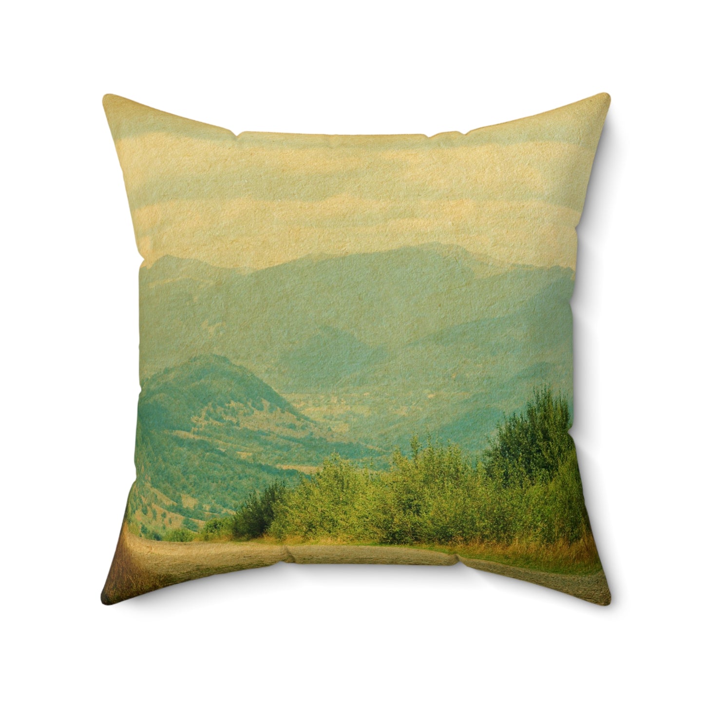 Country Roads Spun Polyester Square Pillow