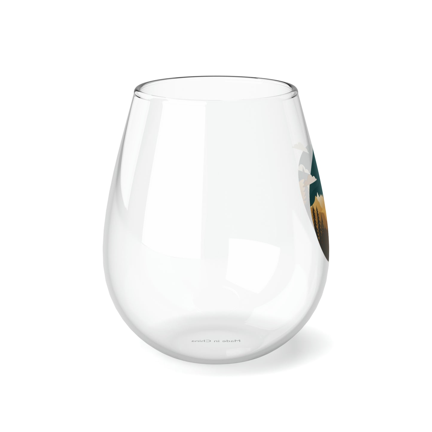 Mountain Stemless Wine Glass, 11.75oz