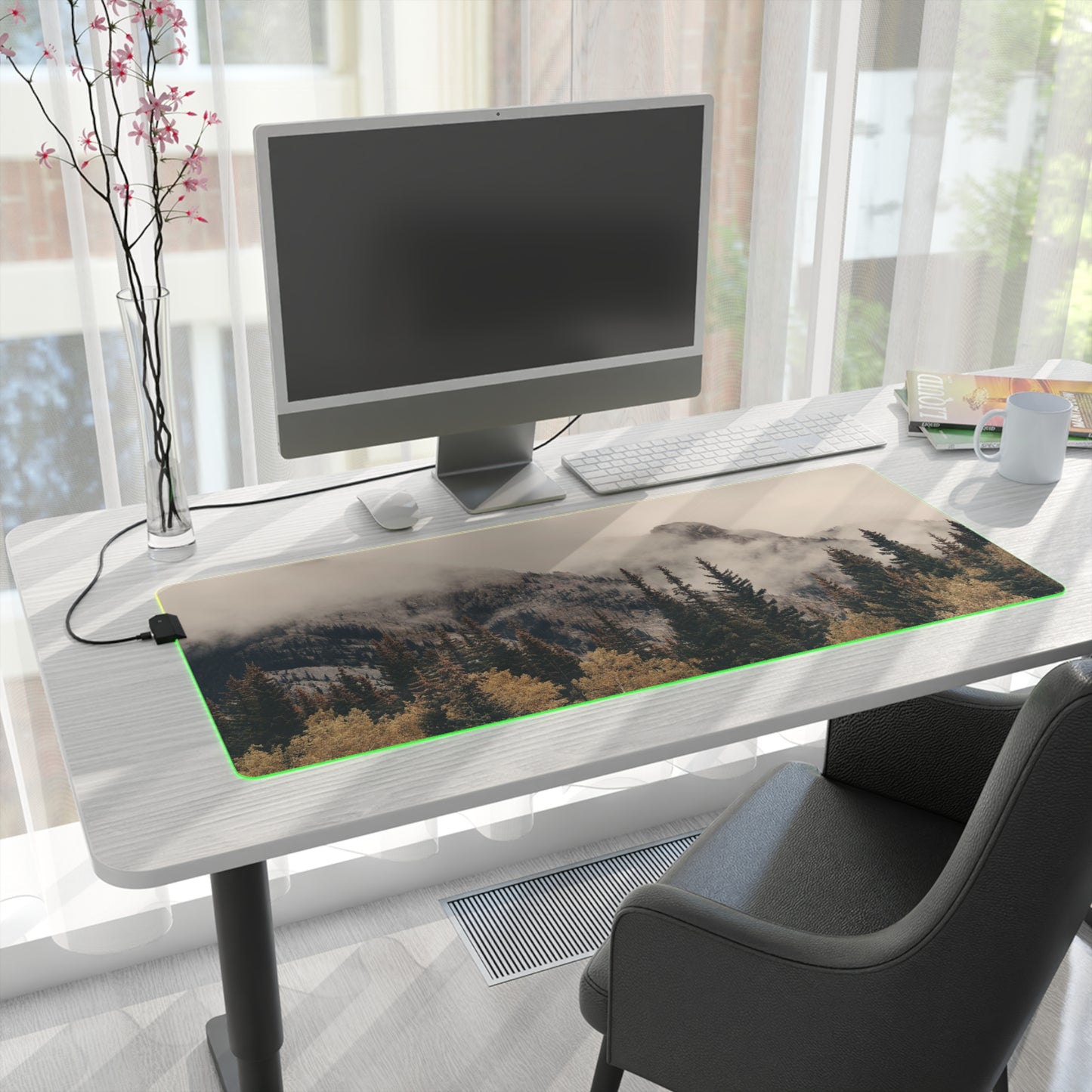 Gaming Mouse Pad - Fog Mountain LED Design