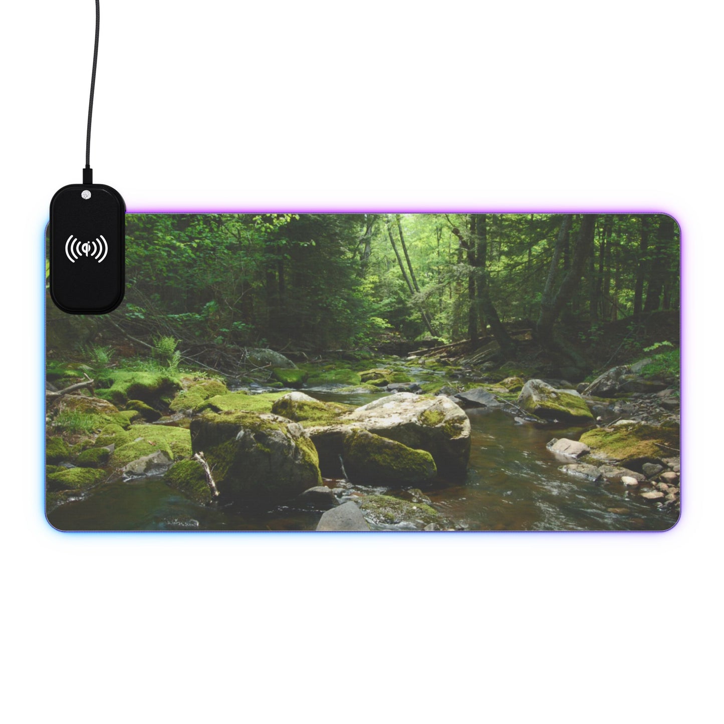 Walk In The Woods LED Gaming Mouse Pad, Wireless Charging