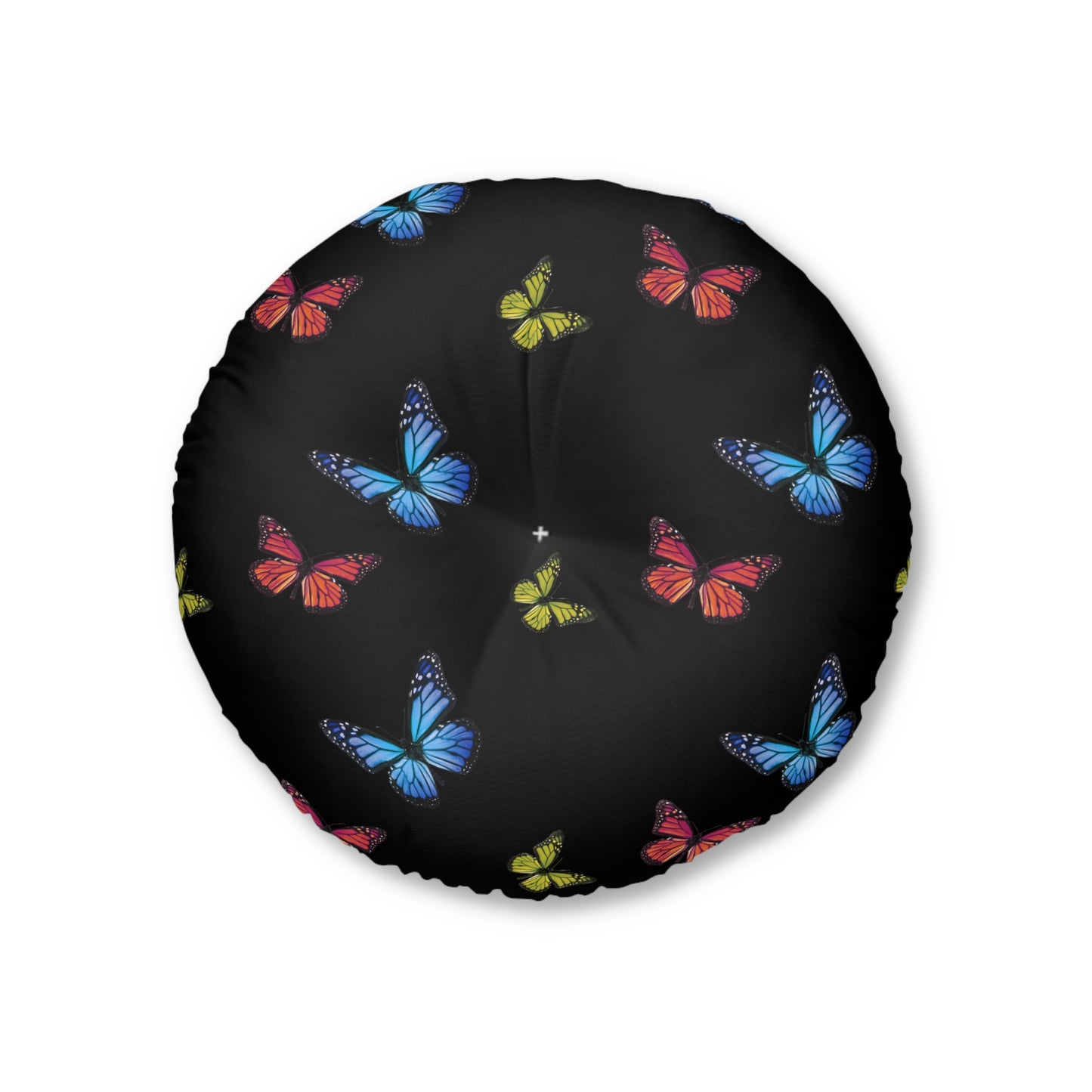 Butterfly Tufted Floor Pillow, Round