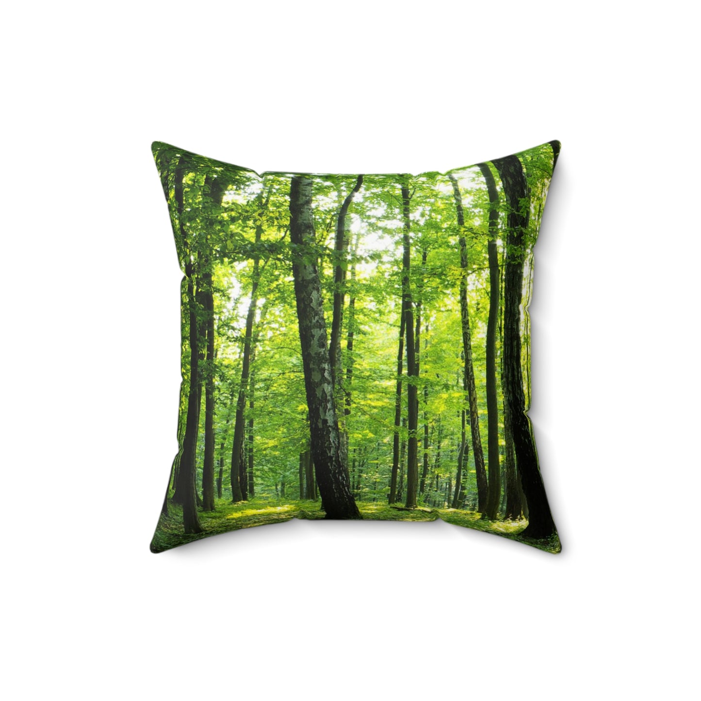 Sunrise Forest Spun Polyester Square Pillow