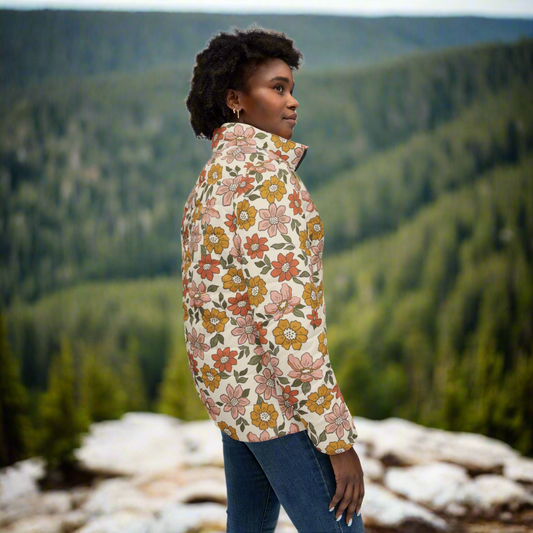 Aged Flowers Puffer Jacket