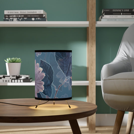 Blue Vine Tripod Lamp with High-Res Printed Shade, US\CA plug