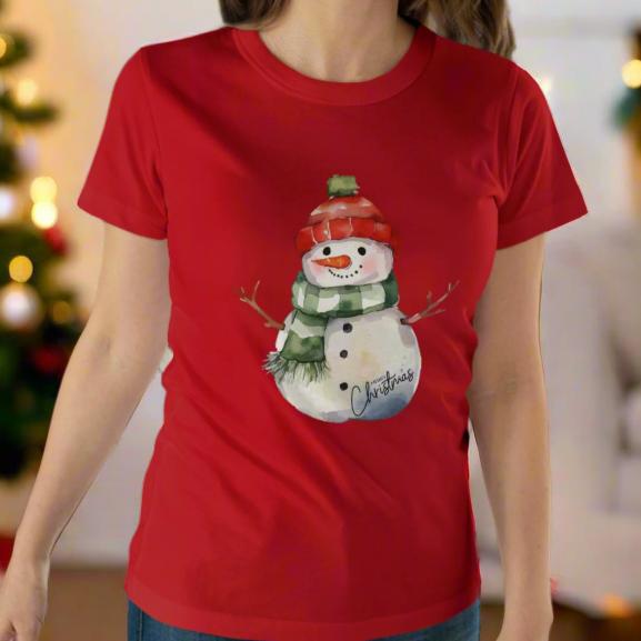 Merry Christmas Snowman Top Women's T-shirt