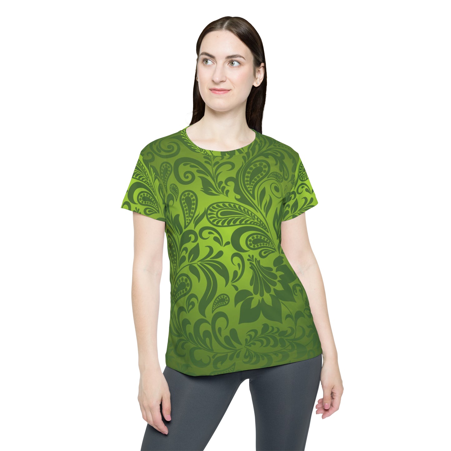 Green Paisley Women's Sports Jersey