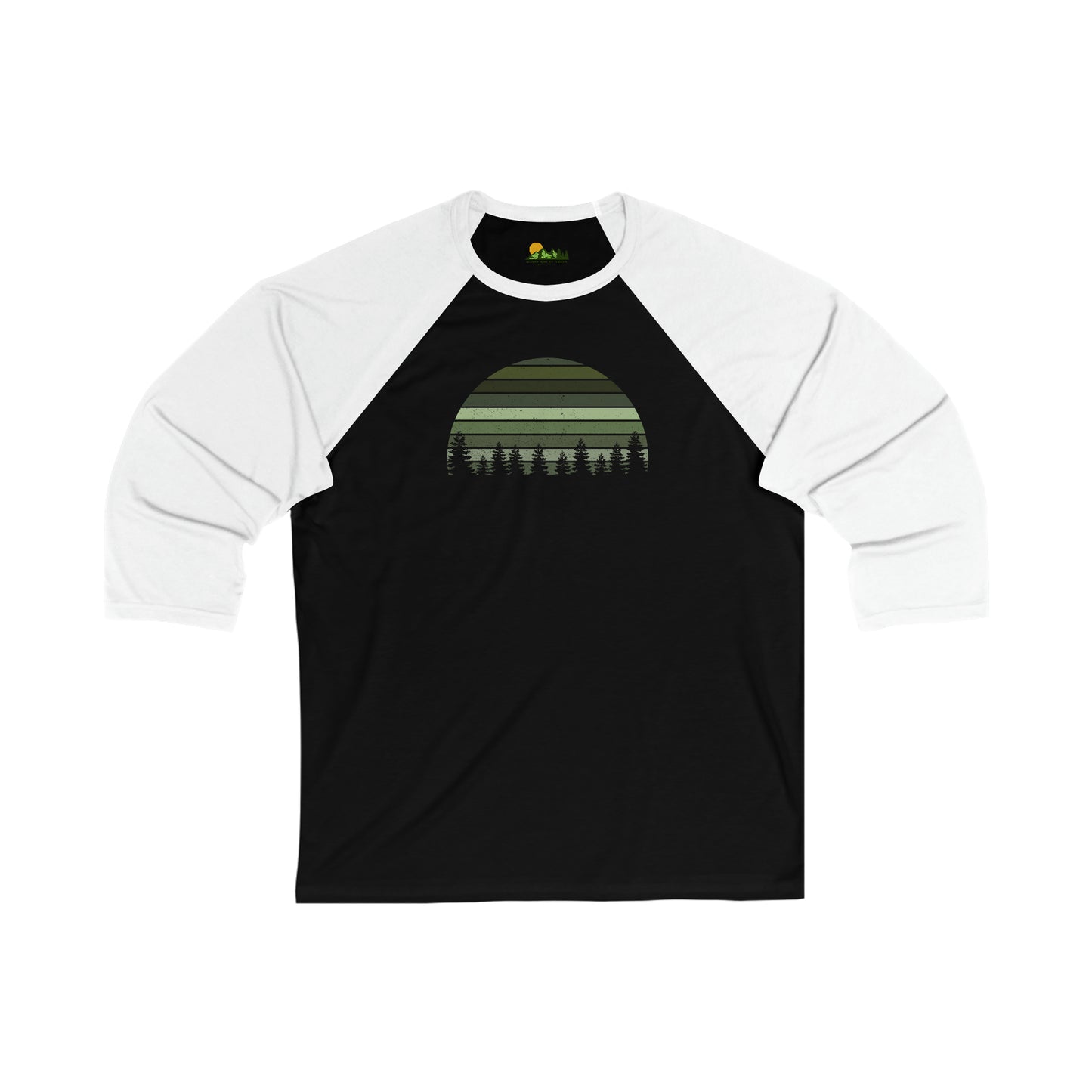 Green Pine Tree Unisex 3\4 Sleeve Baseball Tee