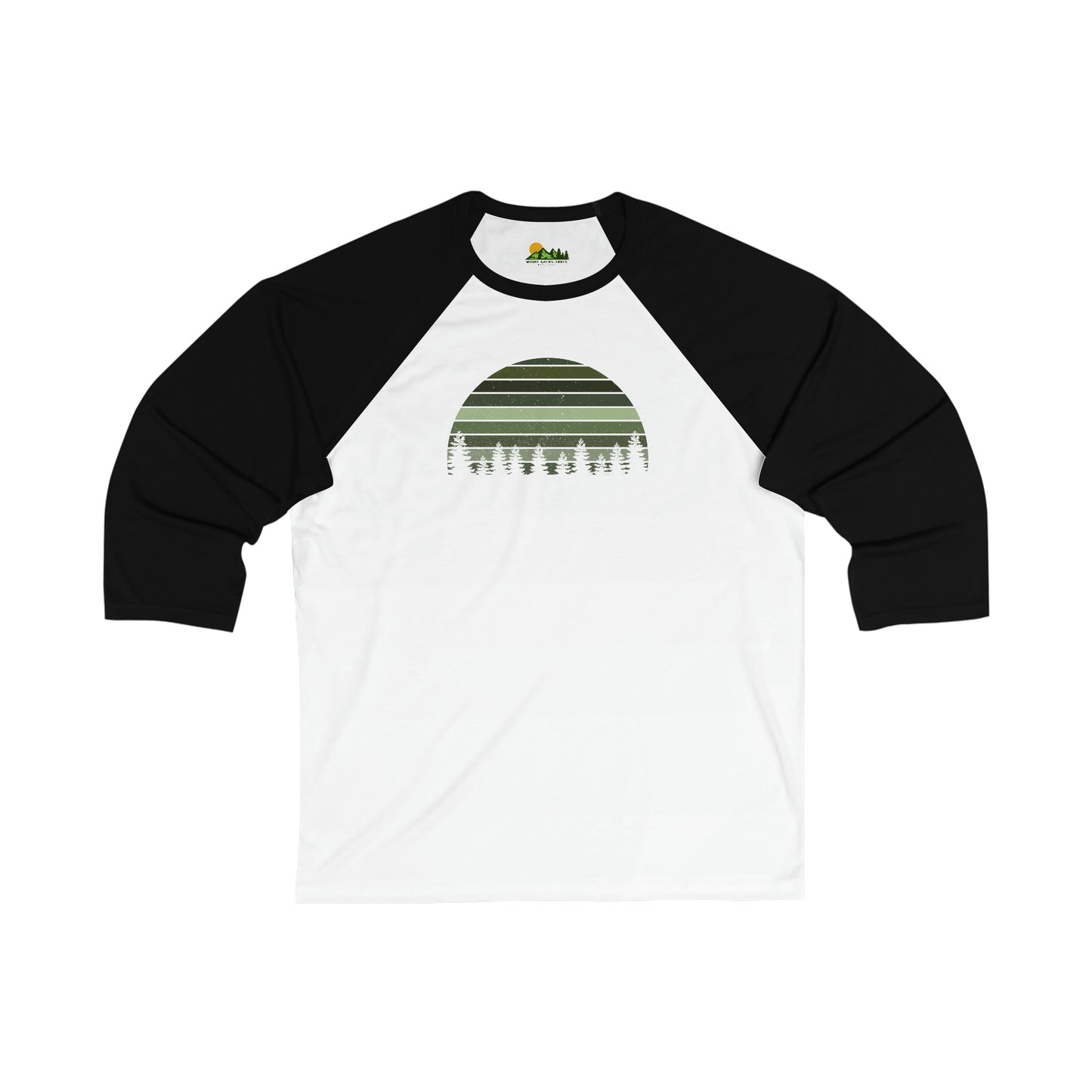 Green Pine Tree Unisex 3\4 Sleeve Baseball Tee