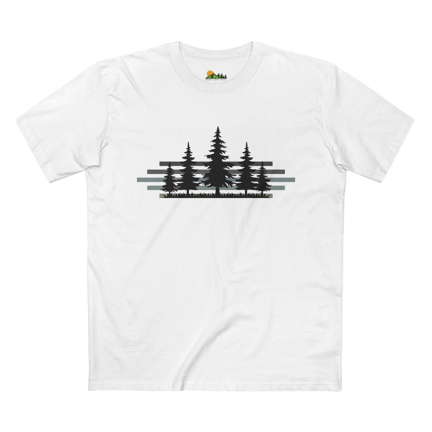 Forest Silhouette Tee — Pine Tree Graphic Shirt for Outdoor Lovers
