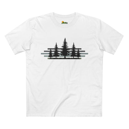 Forest Silhouette Tee — Pine Tree Graphic Shirt for Outdoor Lovers