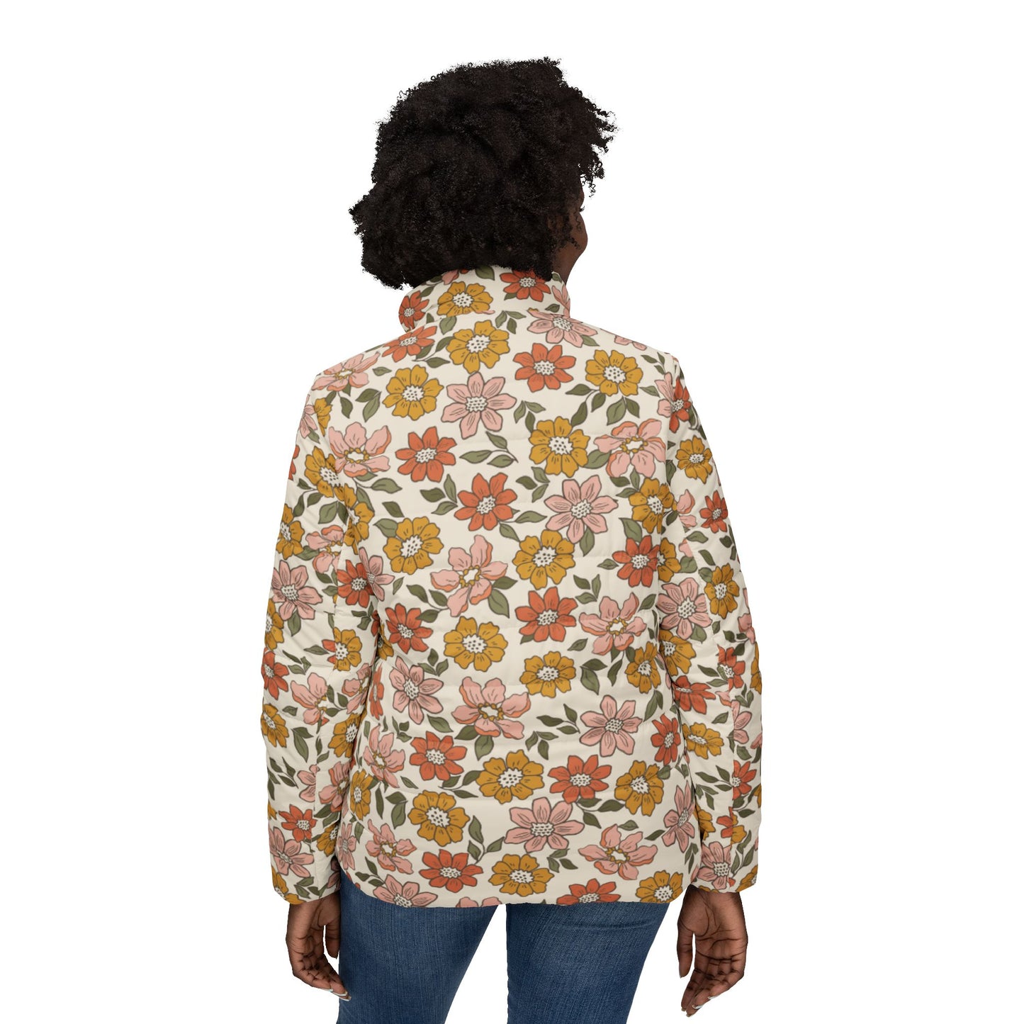 Aged Flowers Puffer Jacket