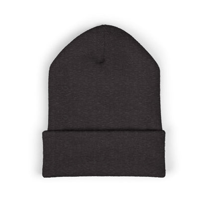 Bigfoot Mountain Embroidered Sunset Beanie — Classic Cuffed Knit Hat