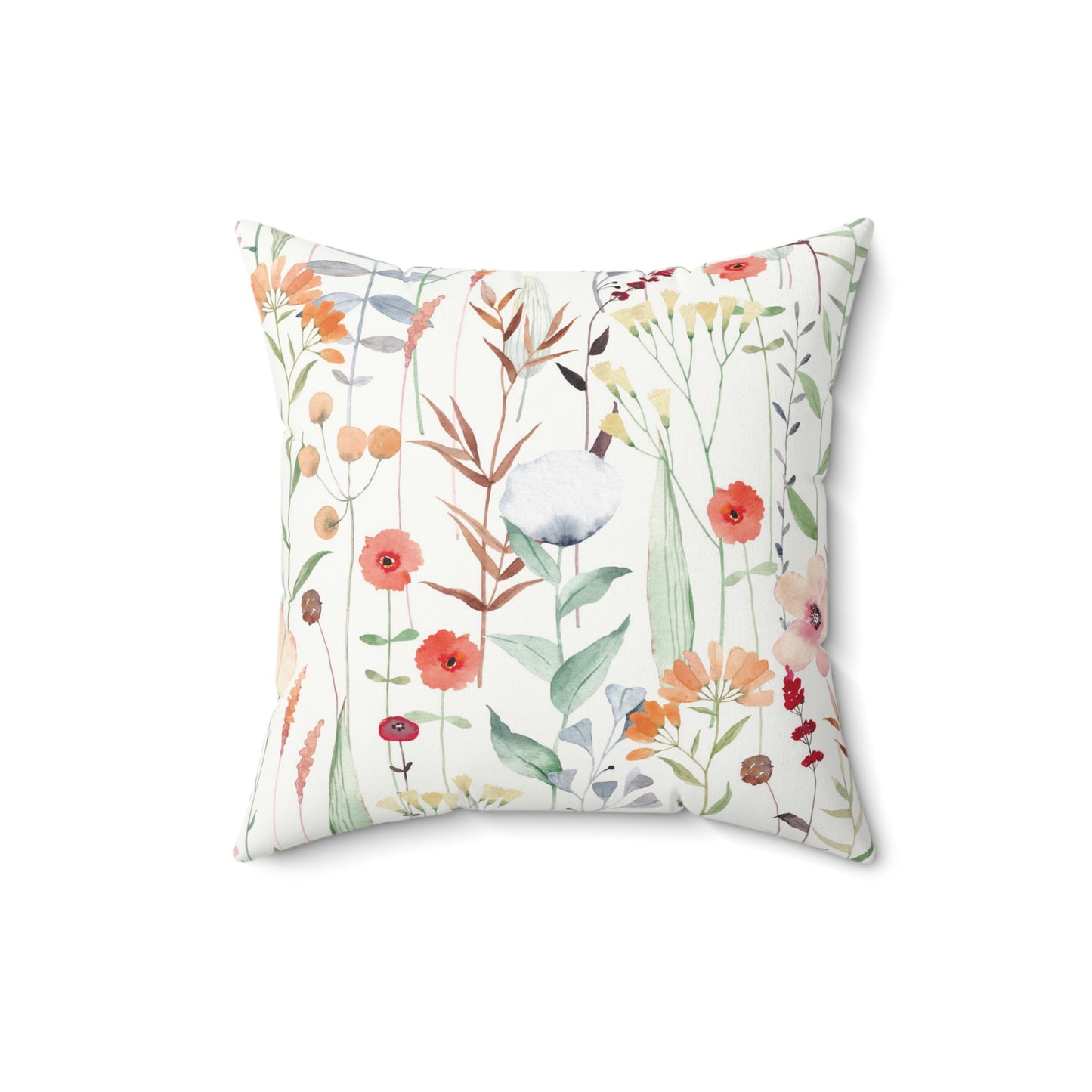 Spring Flowers Spun Polyester Square Pillow