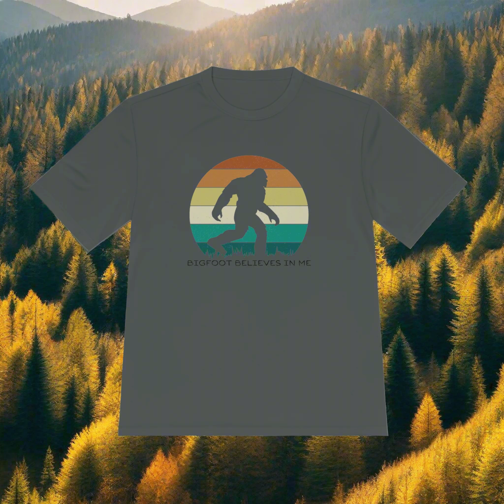 Bigfoot Believes In Me - Unisex Moisture Wicking Tee