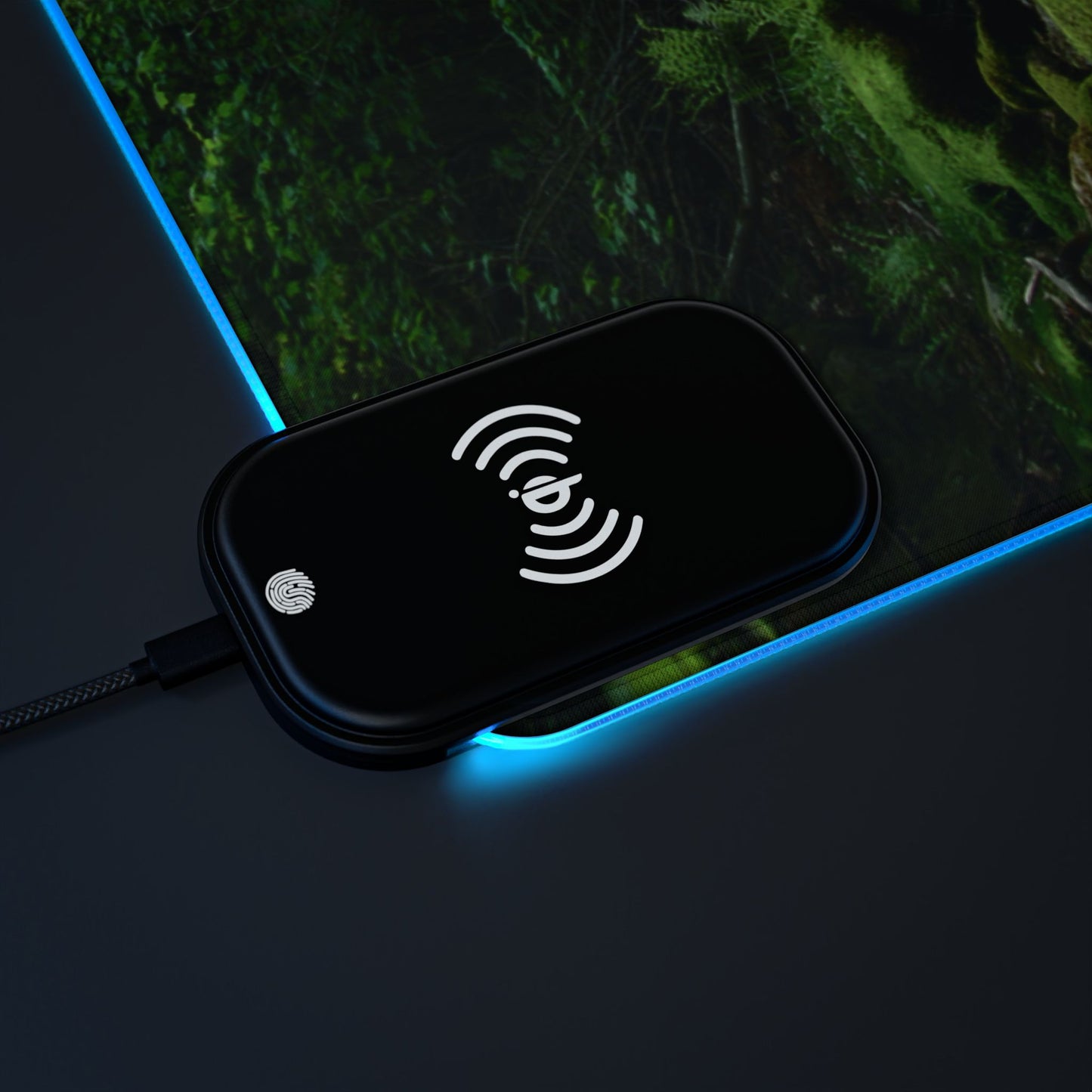 Walk In The Woods LED Gaming Mouse Pad, Wireless Charging