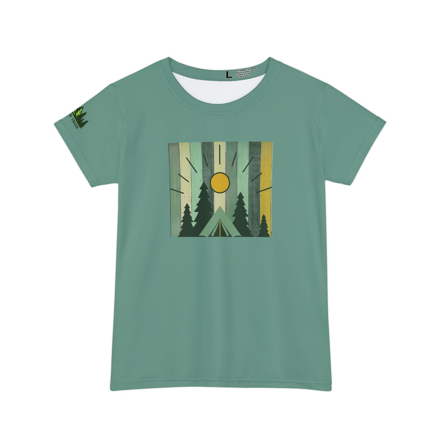 Women's Forest Sunrise Tee — Vintage Camping Graphic Shirt