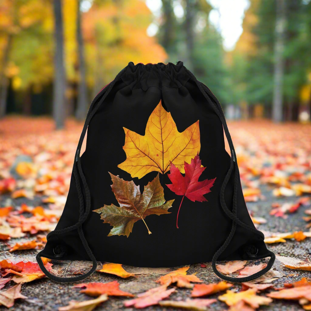 Fall Leaves Drawstring Bag