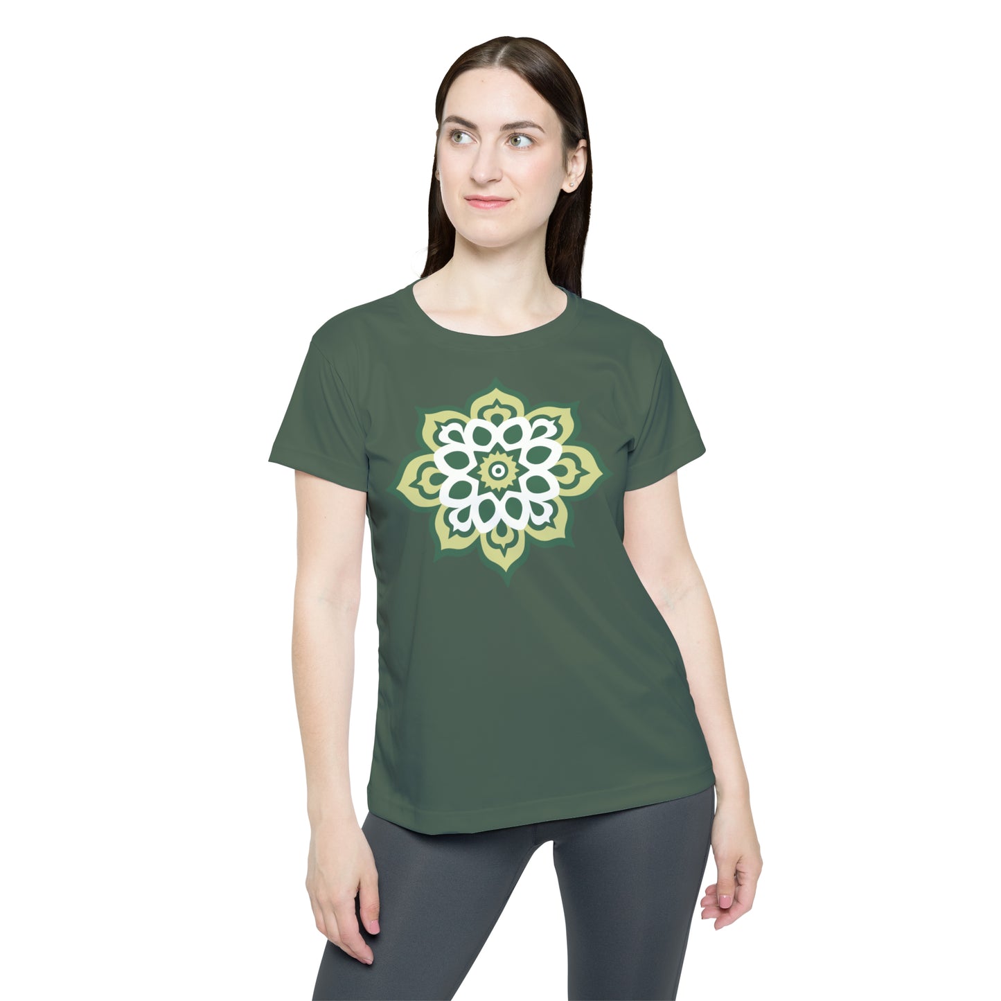 Mossy Green Flower Women's Sports Jersey (AOP)